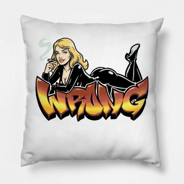 Wrong Blonde Latex Pinup Pillow by Wrongteeshirt