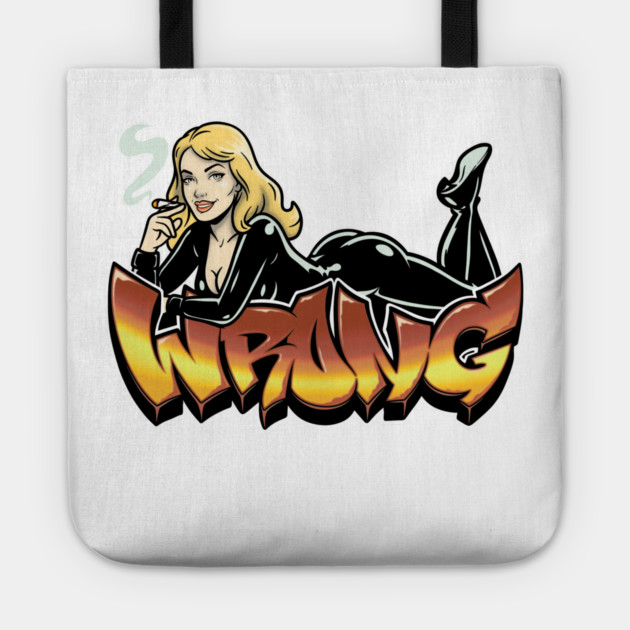 Wrong Blonde Latex Pinup Tote by Wrongteeshirt