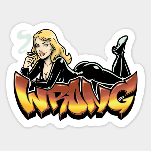 Wrong Blonde Latex Pinup Magnet by Wrong
