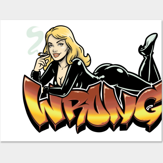 Wrong Blonde Latex Pinup Wall Art by Wrongteeshirt