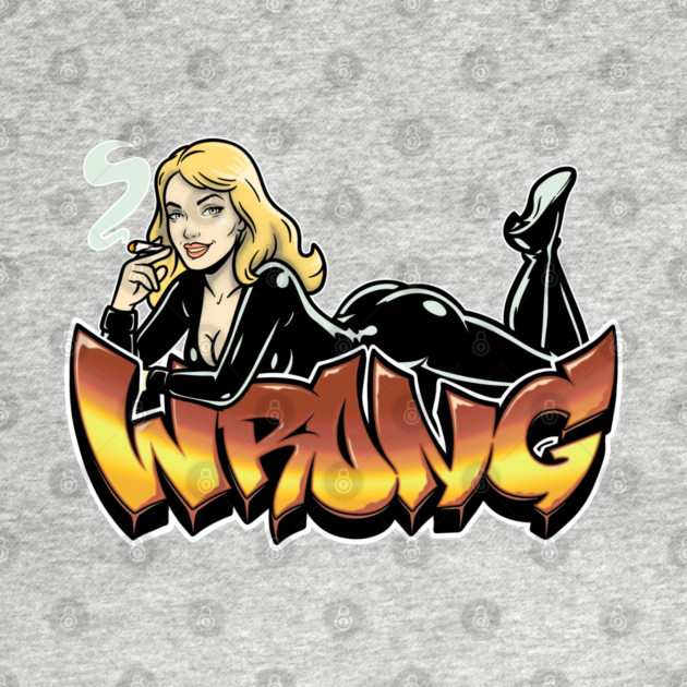 Wrong Blonde Latex Pinup by Wrongteeshirt