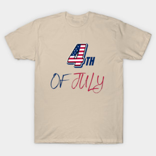 4th Of July American Flag Typography T-Shirt