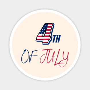 4th Of July American Flag Typography Magnet