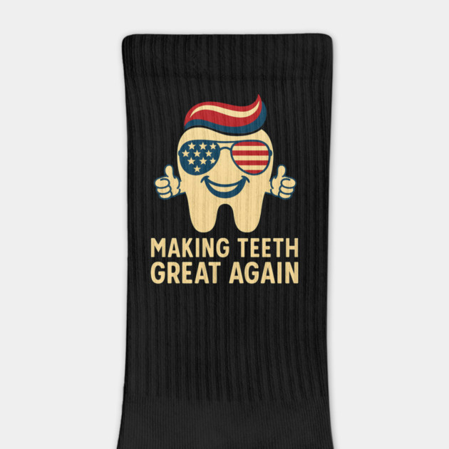 Making Teeth Great Again Funny Dentist American Flag Tooth by ArtistTee ⭐⭐⭐⭐⭐