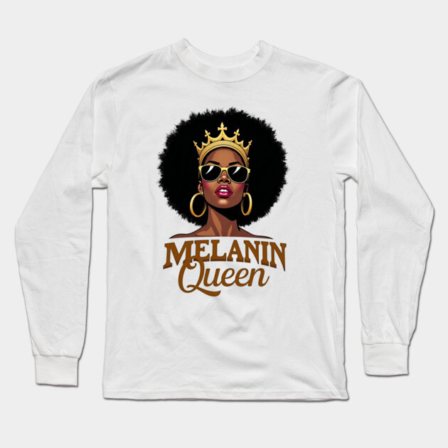 Melanin Queen Long Sleeve T-Shirt by UrbanLifeApparel