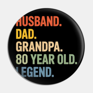 80Th Birthday Fathers Day Pin