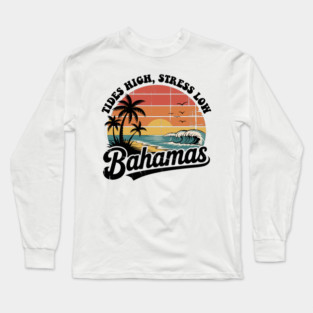 Bahamas Vacation Vintage 80s 70s Long Sleeve T-Shirt