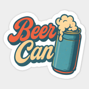 Beer Can Vintage Typography – Funny Retro Drinking Design Magnet