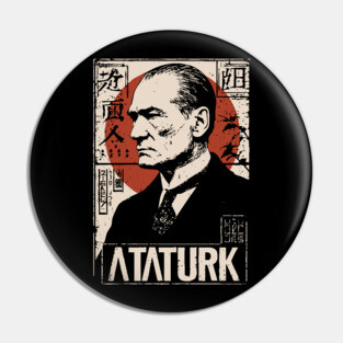 Vintage Atatürk Revolutionary Portrait Pin