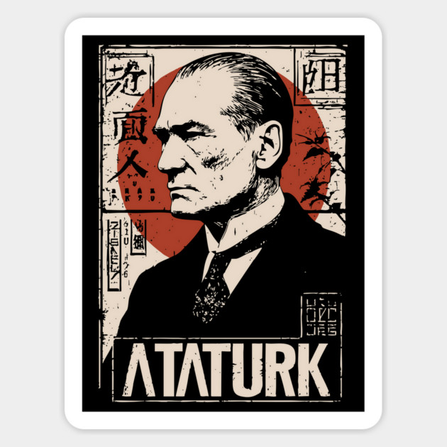 Vintage Atatürk Revolutionary Portrait Magnet by TuncGK