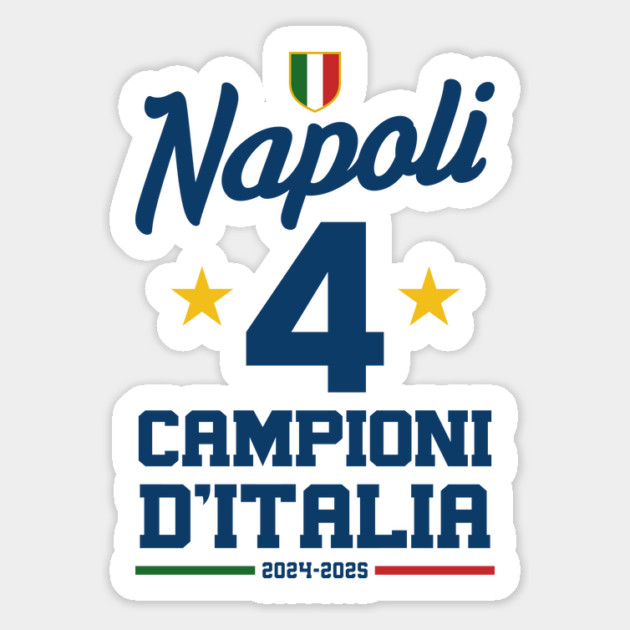 Napoli Campione D'Italia 2025 Celebrativa Quarti Campioni 4 scudetto Celebration Magnet by Tshirtiz