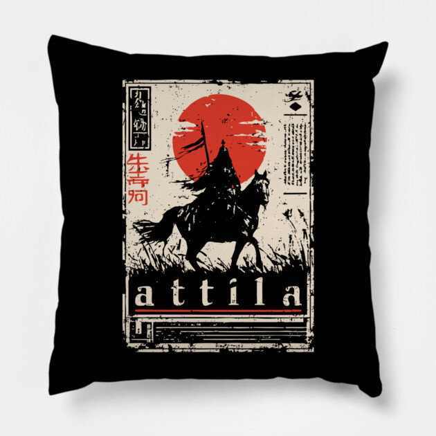 Attila the Hun Warrior Spirit Art Pillow by TuncGK