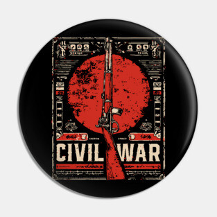 Civil War Rifle - Vintage Military History Art Pin