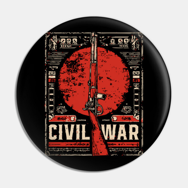 Civil War Rifle - Vintage Military History Art Pin by TuncGK