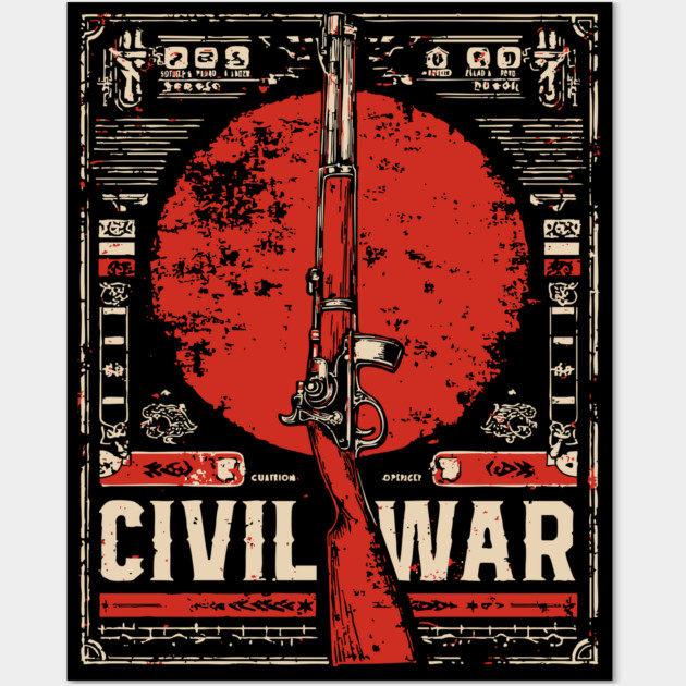 Civil War Rifle - Vintage Military History Art Wall Art by TuncGK