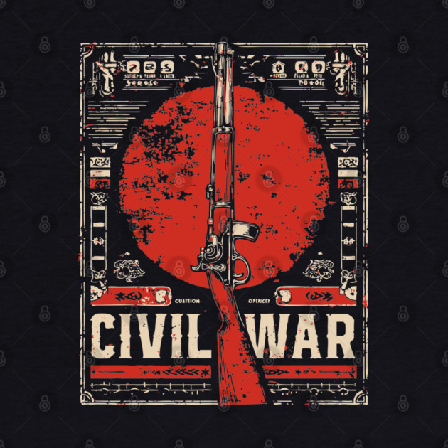 Civil War Rifle - Vintage Military History Art by TuncGK