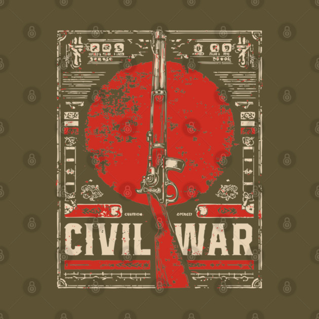 Civil War Rifle - Vintage Military History Art by TuncGK