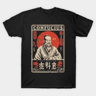 Confucius Wisdom Portrait - Eastern Philosophy Art T-Shirt