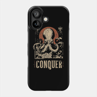 Conquer the Oceans - Vintage Octopus Art Phone Case