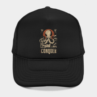 Conquer the Oceans - Vintage Octopus Art Hat
