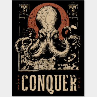 Conquer the Oceans - Vintage Octopus Art Posters and Art