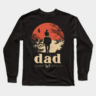 Dad Carrying Kid - Vintage Fatherhood Art Long Sleeve T-Shirt