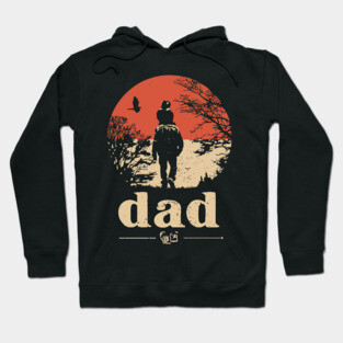 Dad Carrying Kid - Vintage Fatherhood Art Hoodie
