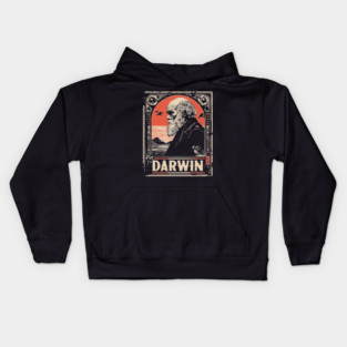 Darwin Evolution Theory Vintage Science Art Kids Hoodie