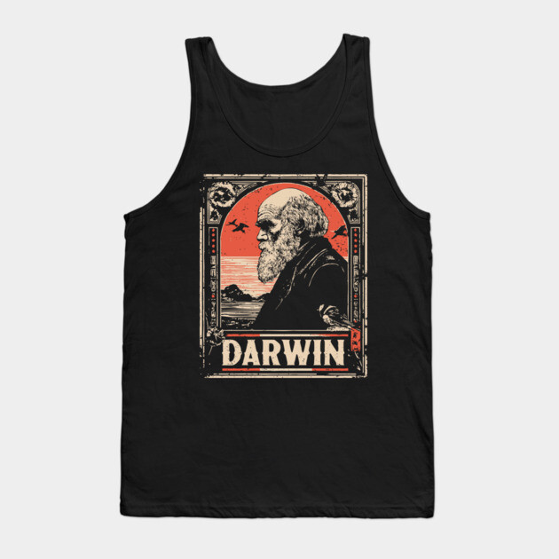 Darwin Evolution Theory Vintage Science Art Tank Top by TuncGK