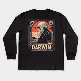 Darwin Evolution Theory Vintage Science Art Kids Long Sleeve T-Shirt