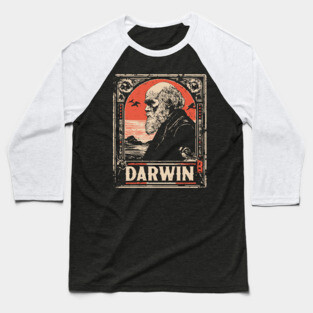 Darwin Evolution Theory Vintage Science Art Baseball T-Shirt