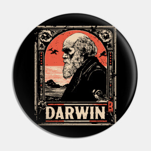 Darwin Evolution Theory Vintage Science Art Pin