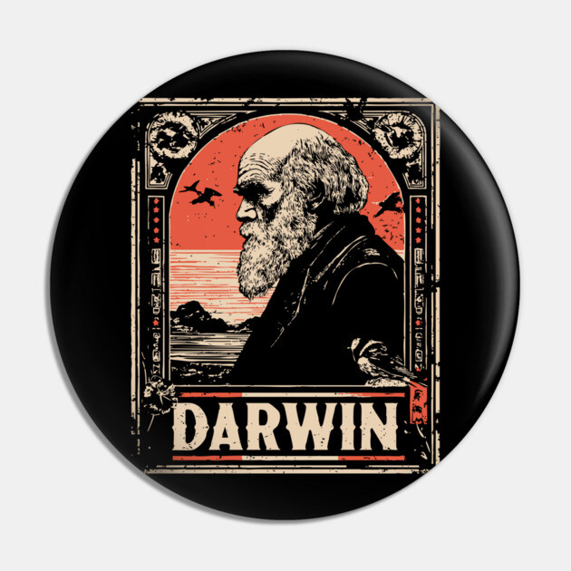 Darwin Evolution Theory Vintage Science Art Pin by TuncGK