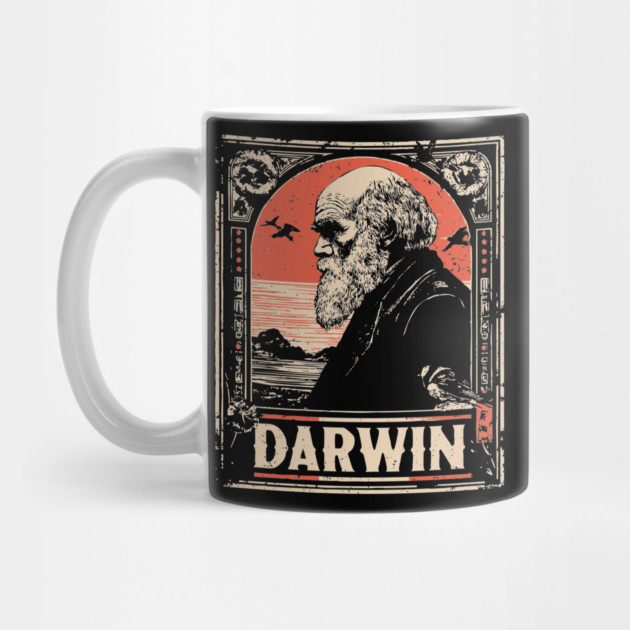 Darwin Evolution Theory Vintage Science Art by TuncGK