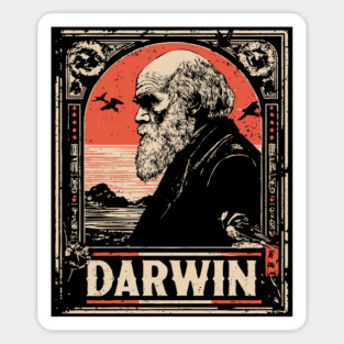 Darwin Evolution Theory Vintage Science Art Sticker