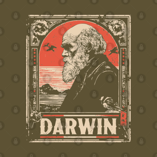 Darwin Evolution Theory Vintage Science Art by TuncGK