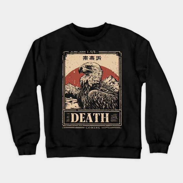 Death's Vulture - Vintage Gothic Wildlife Art Crewneck Sweatshirt by TuncGK