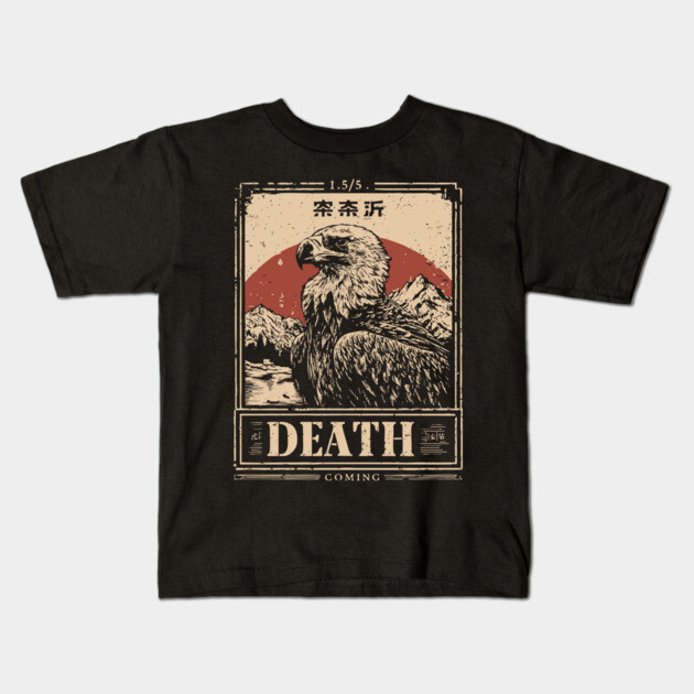 Death's Vulture - Vintage Gothic Wildlife Art Kids T-Shirt by TuncGK