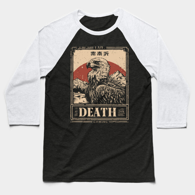 Death's Vulture - Vintage Gothic Wildlife Art Baseball T-Shirt by TuncGK