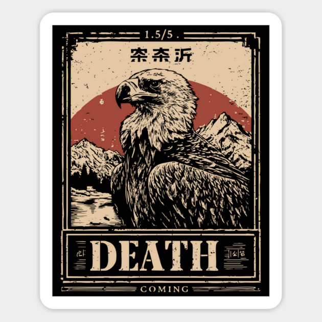 Death's Vulture - Vintage Gothic Wildlife Art Magnet by TuncGK