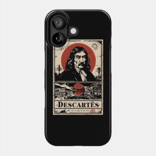 Descartes Philosophical Portrait - 'I Think Therefore I Am' Phone Case