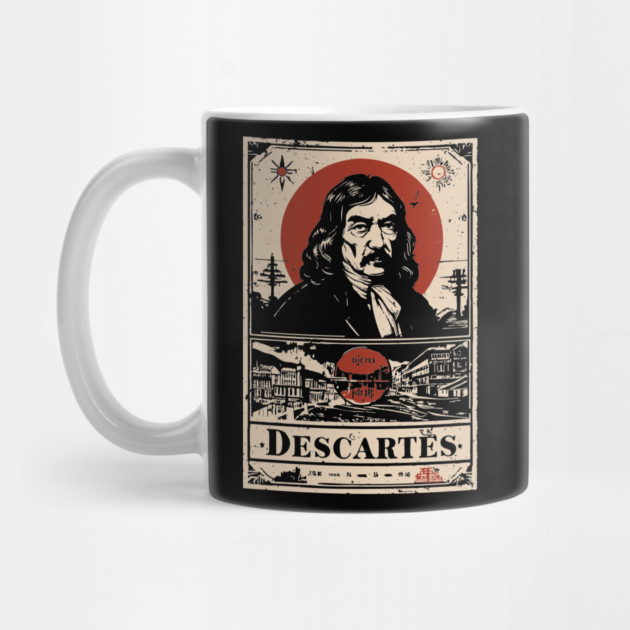 Descartes Philosophical Portrait - 'I Think Therefore I Am' by TuncGK