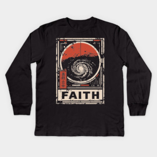 Faith - Vintage Spiritual Galaxy Art Kids Long Sleeve T-Shirt