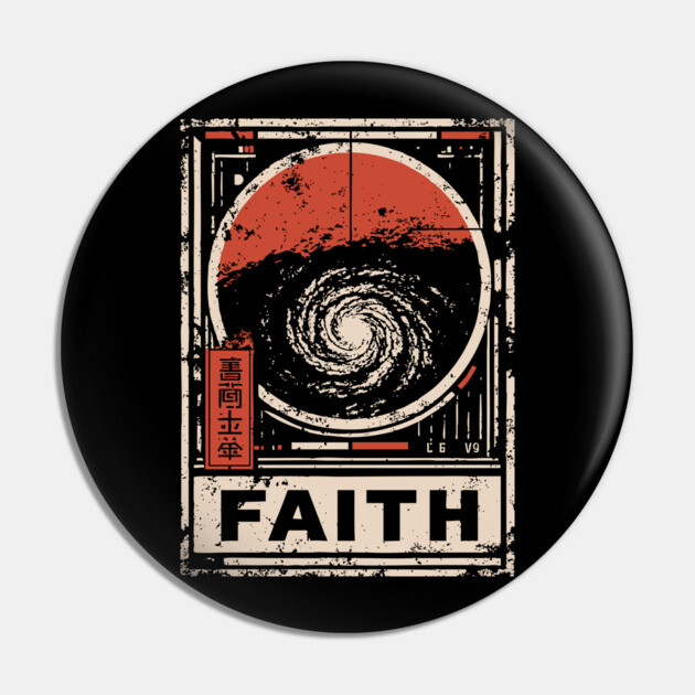 Faith - Vintage Spiritual Galaxy Art Pin by TuncGK