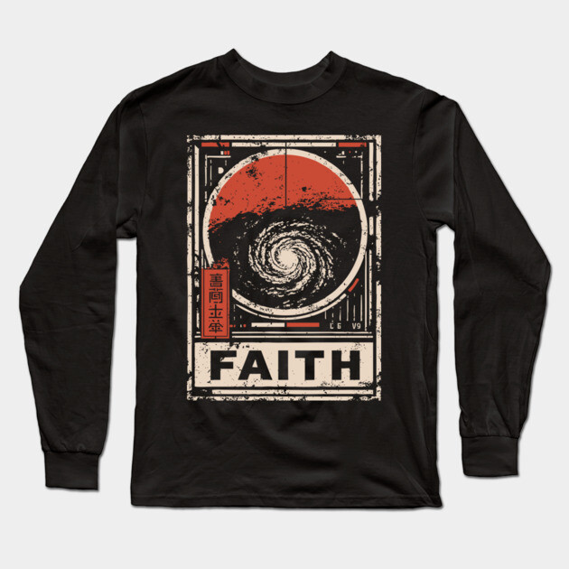 Faith - Vintage Spiritual Galaxy Art Long Sleeve T-Shirt by TuncGK