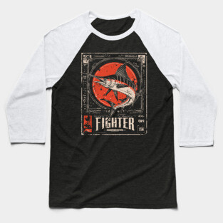Fighter Swordfish - Vintage Marine Wildlife Art Baseball T-Shirt