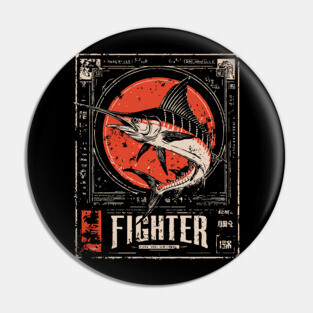 Fighter Swordfish - Vintage Marine Wildlife Art Pin