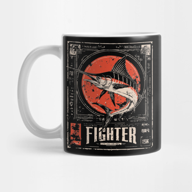 Fighter Swordfish - Vintage Marine Wildlife Art by TuncGK