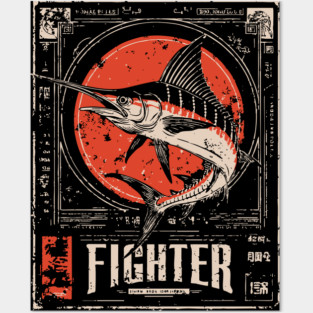 Fighter Swordfish - Vintage Marine Wildlife Art Posters and Art