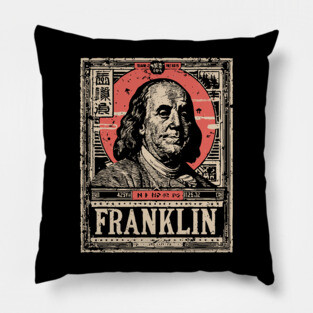 Benjamin Franklin Founding Father Vintage Portrait Pillow